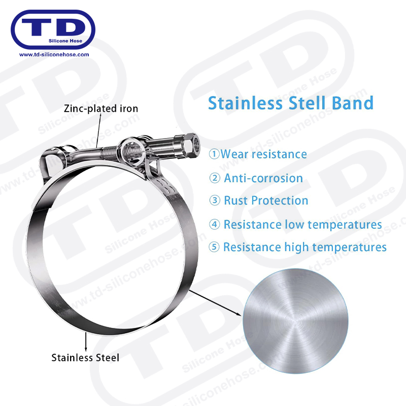 گیره شیلنگ سیلیکون T-Bolt با کار سنگین