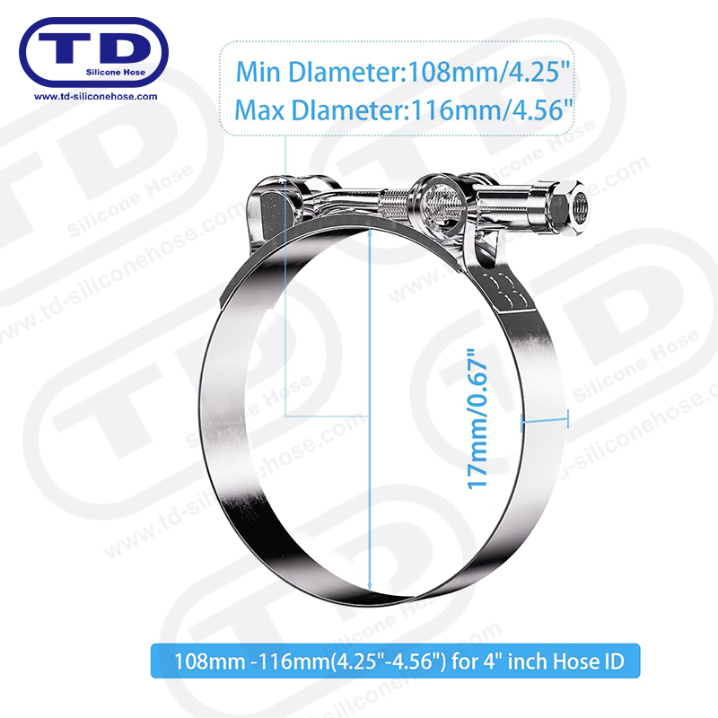 گیره شیلنگ سیلیکون T-Bolt با کار سنگین